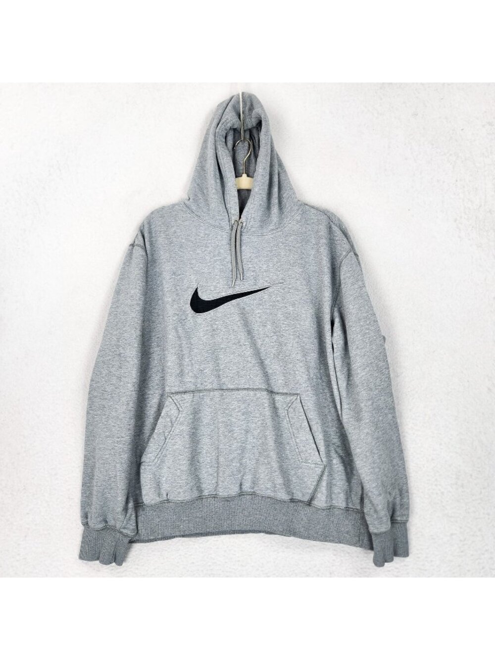 Nike Sweater Mens XL Gray Swoosh Logo Hoodie Fleece Pullover Sweatshirt